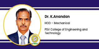 PSVCET HOD Mechanical Department: Dr. K.Anandan Interview